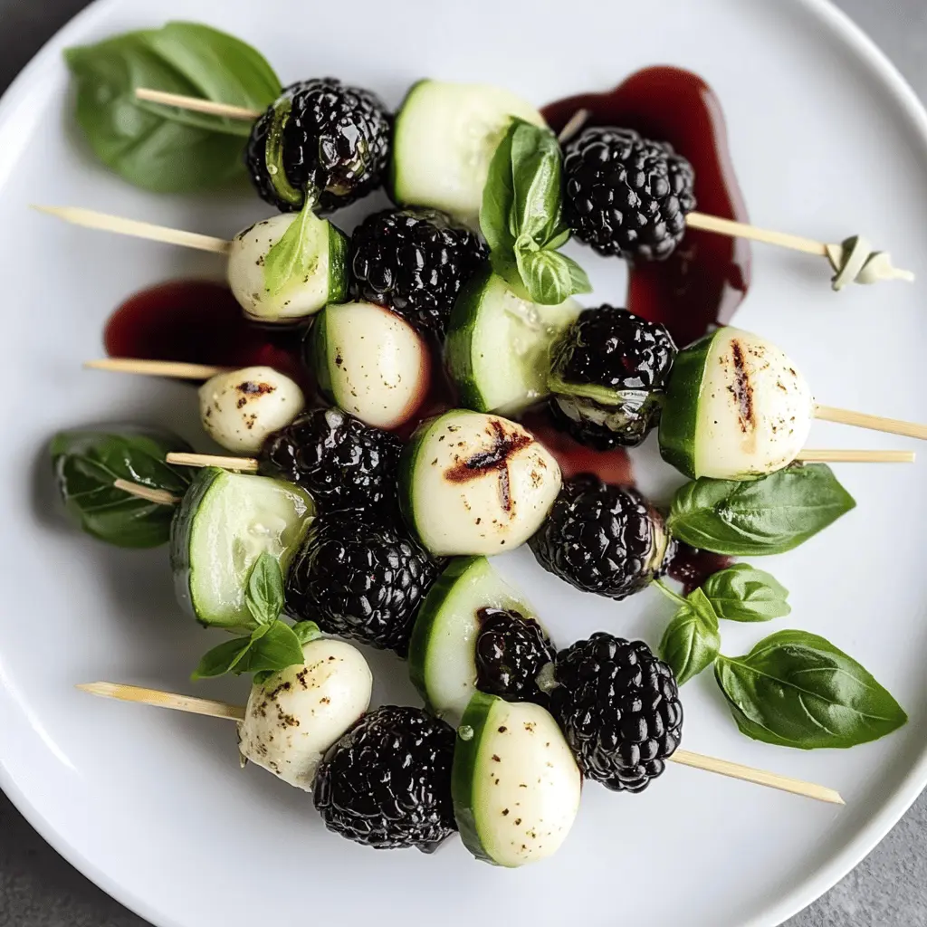 Easy Blackberry Cucumber Caprese Bites Recipe