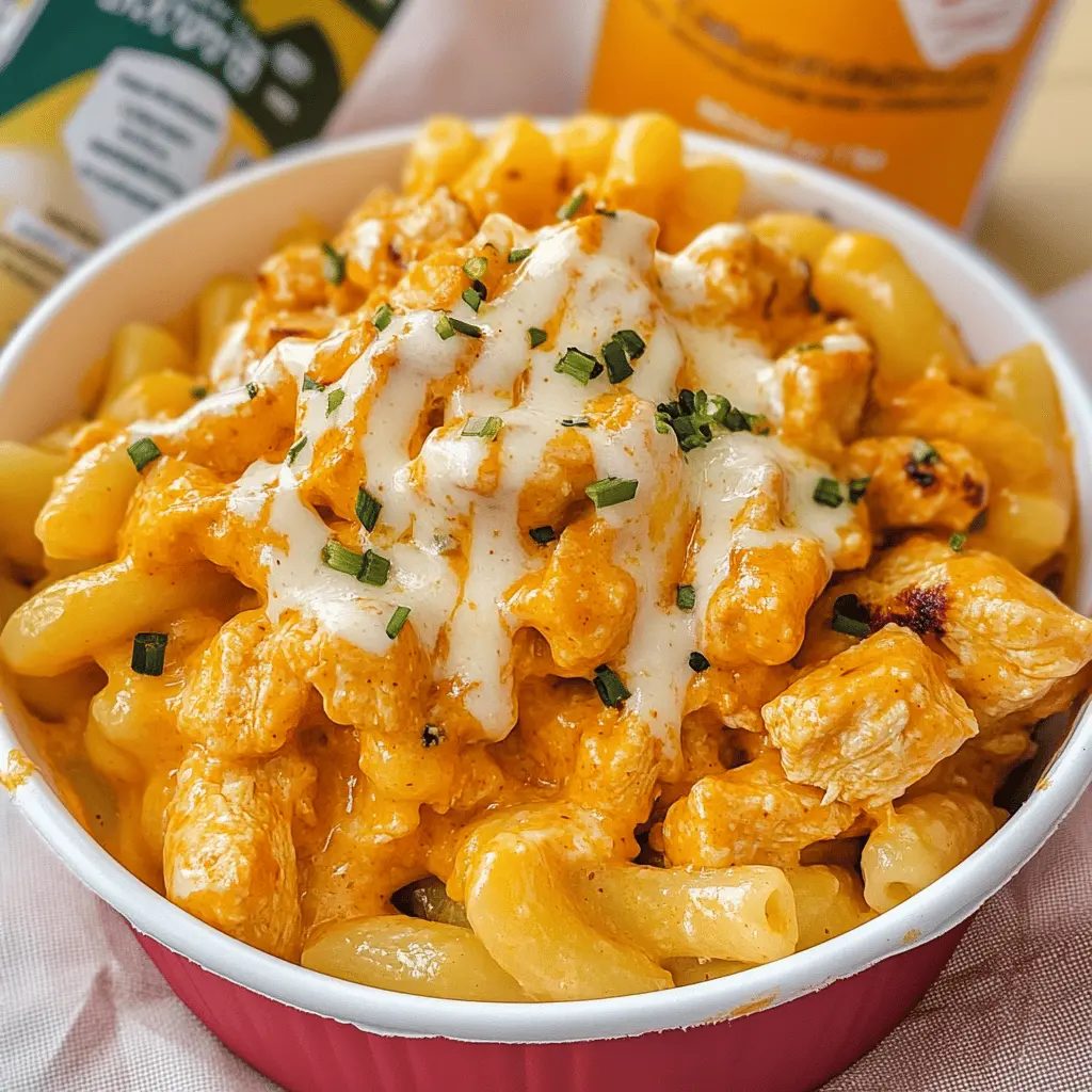 Easy Creamy Buffalo Chicken Mac and Cheese
