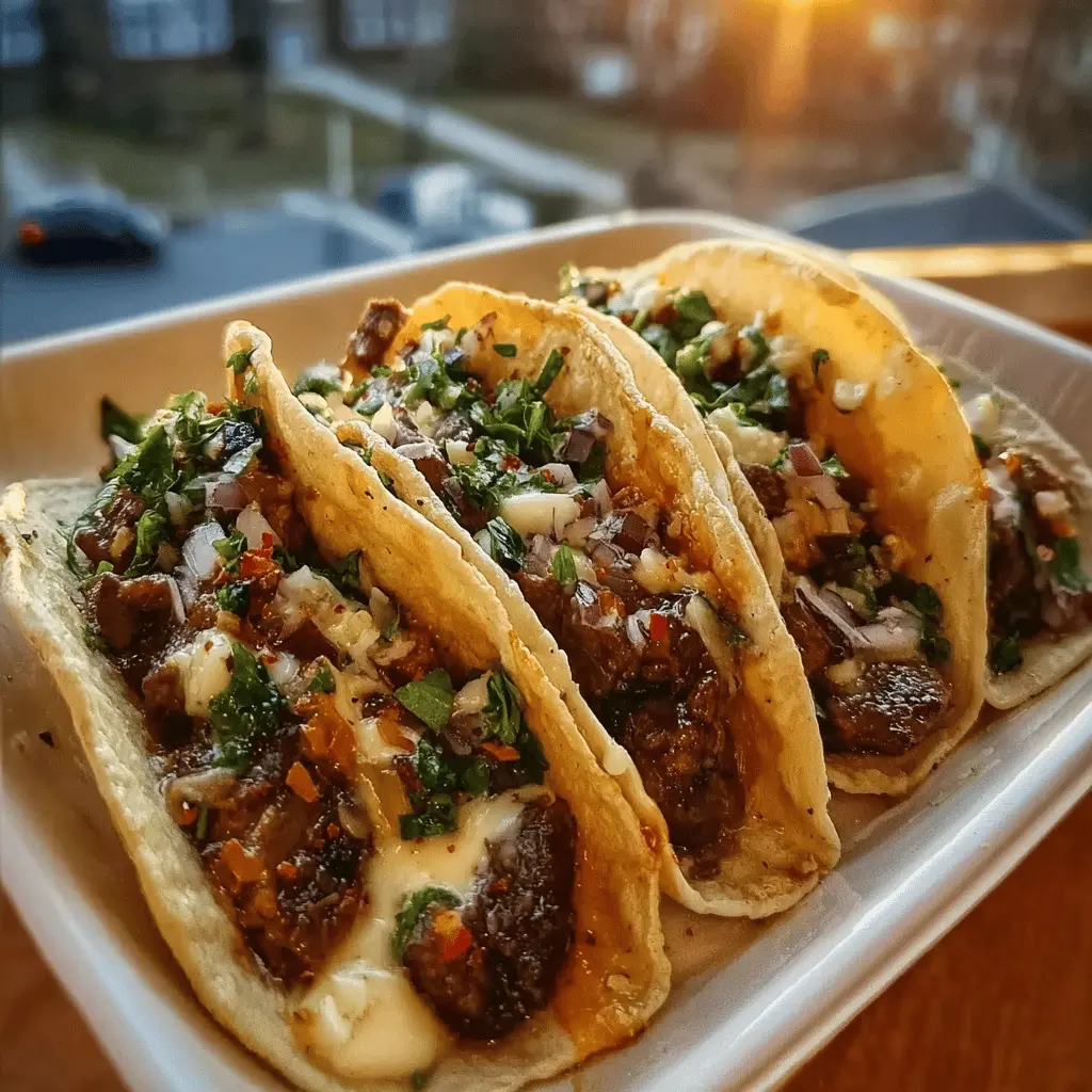 Garlic Butter Honey BBQ Beef Tacos Recipe