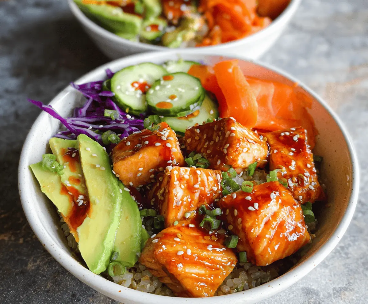 Easy Honey Sriracha Salmon Bowls Recipe