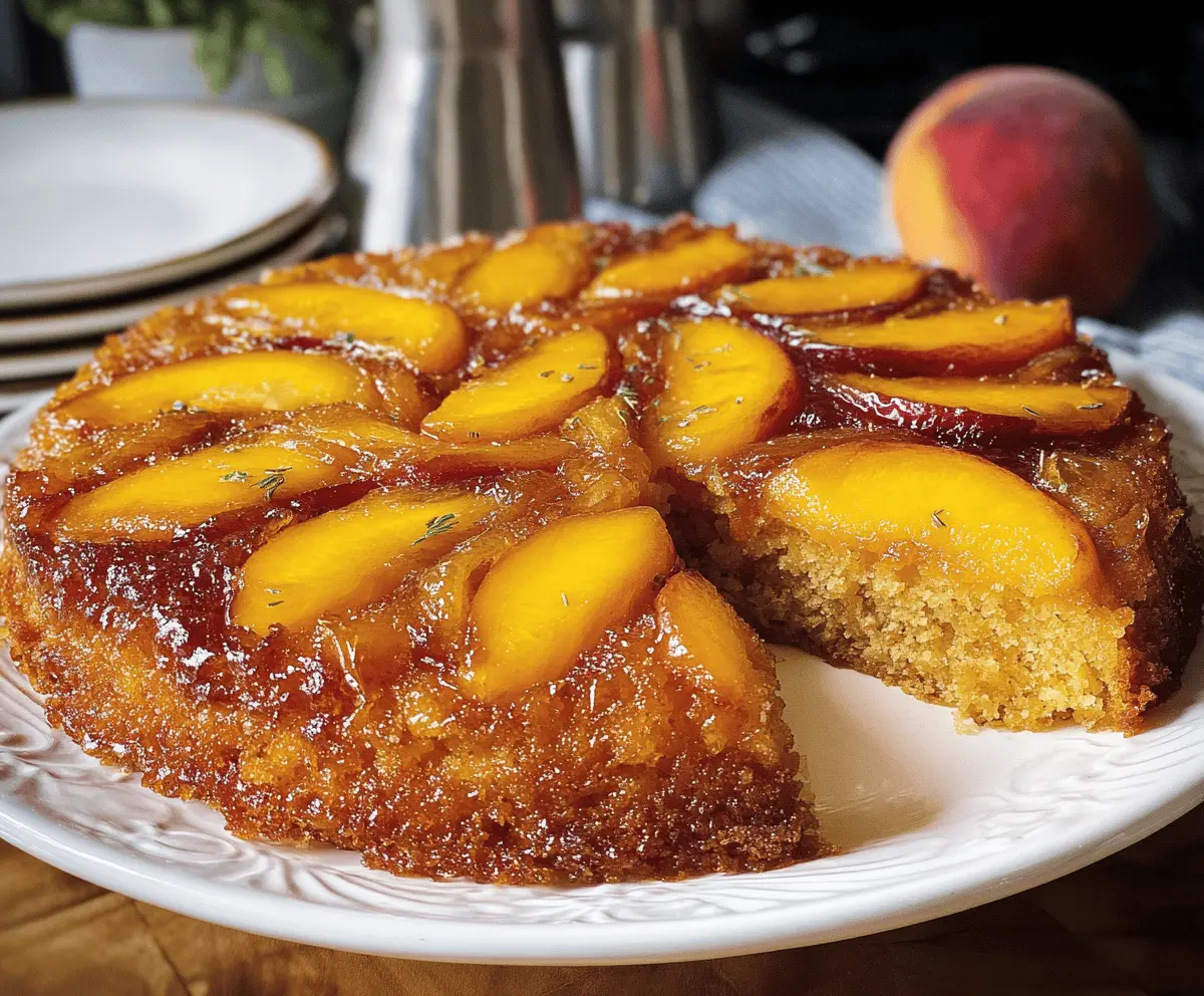 Best Ever Easy Peach Upside Down Cake