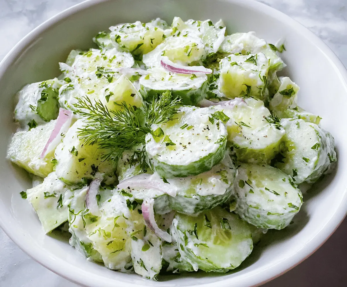Easy Creamy Cucumber Salad Recipe