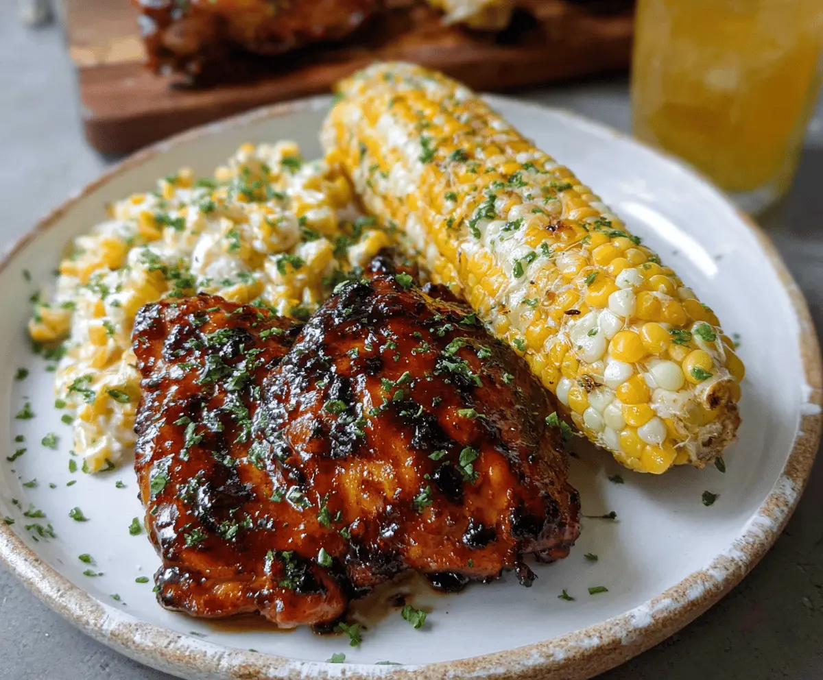 Easy Chipotle BBQ Chicken with Creamed Grilled Corn