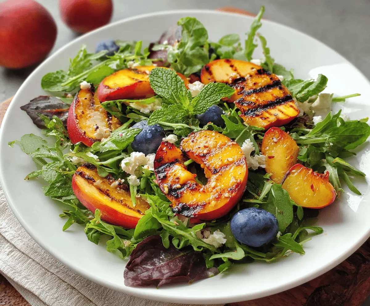 Easy Grilled Peach Salad with Fresh Greens