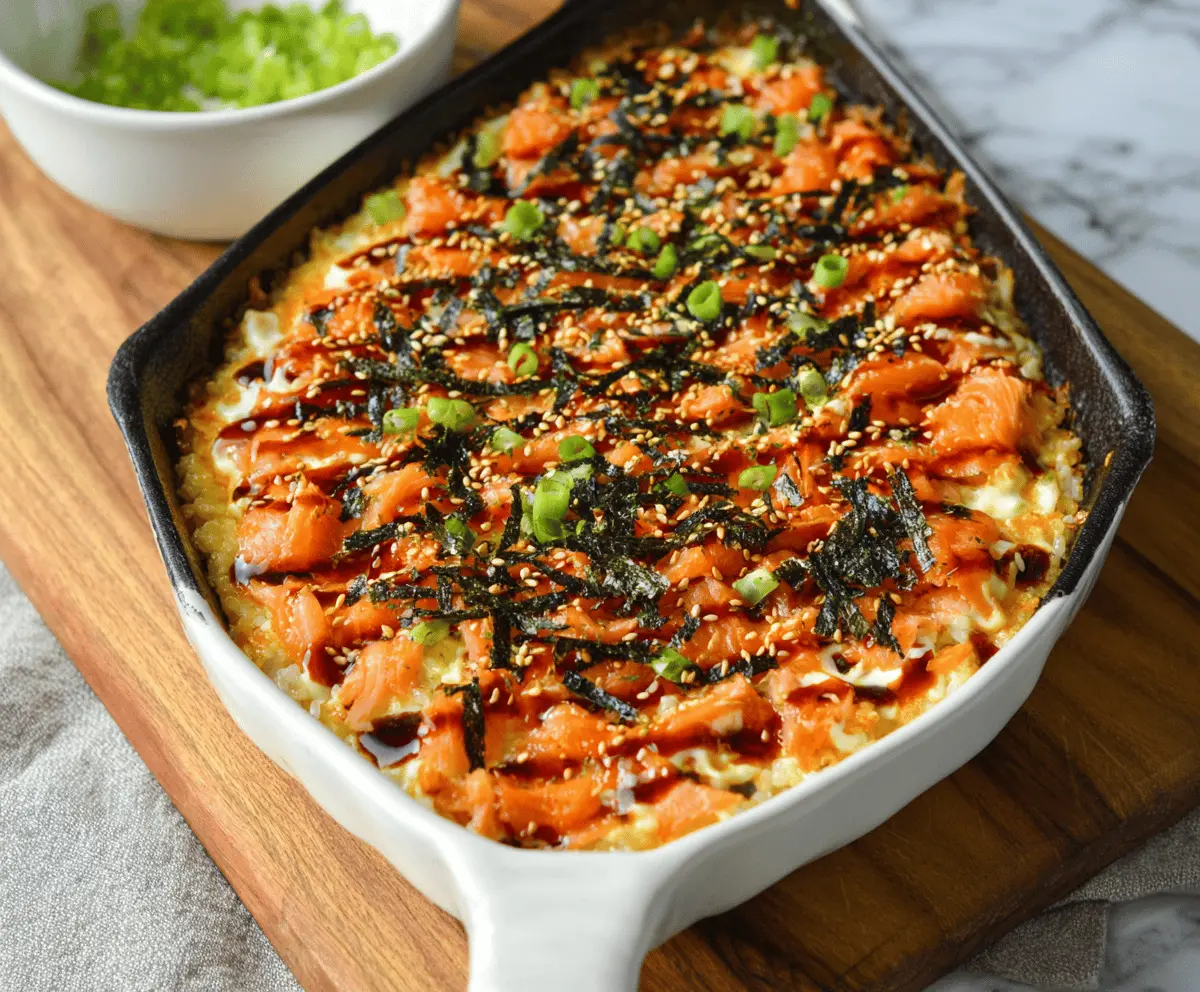 Easy Spicy Salmon Sushi Bake Recipe