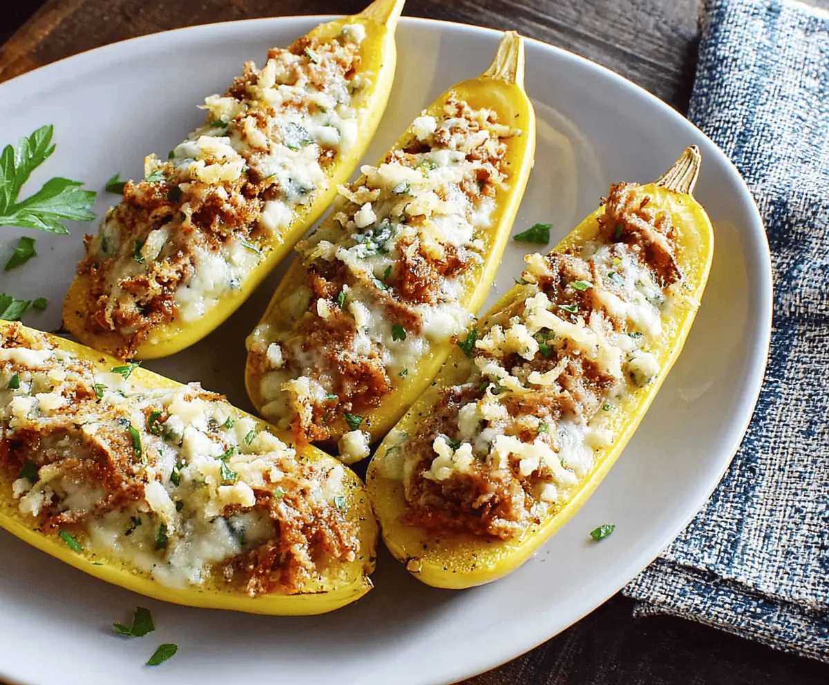 Easy Cheesy Stuffed Yellow Squash Recipe