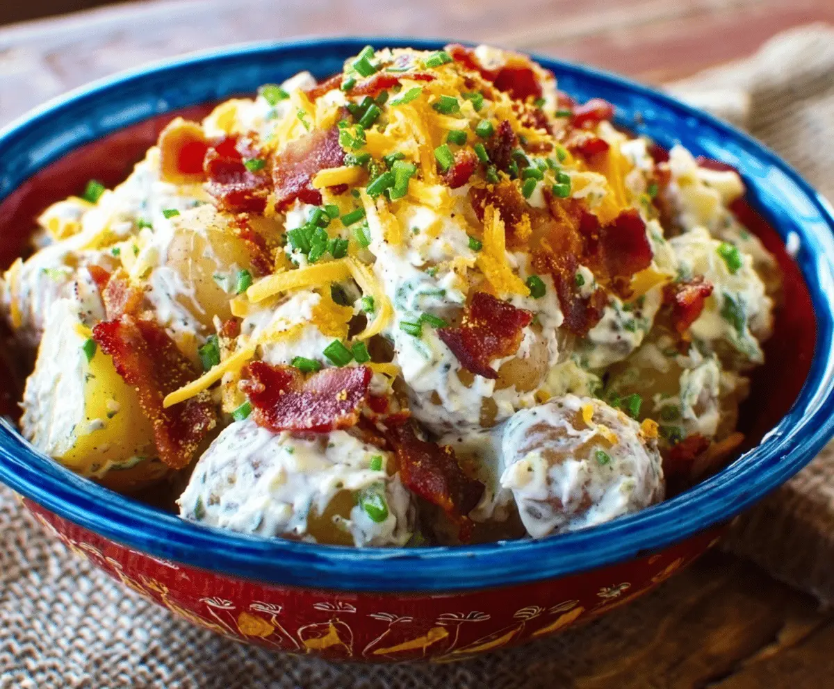 Easy Loaded Bacon Ranch Potato Salad Recipe
