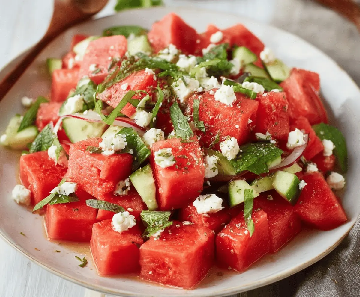 Fresh Watermelon Feta Salad Recipe