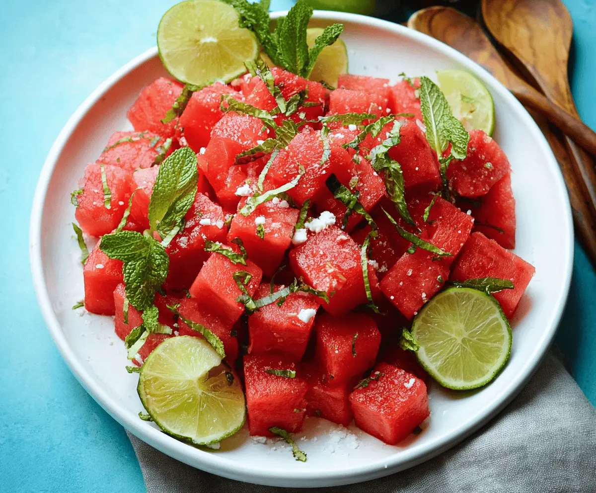 Refreshing Mint Lime Watermelon Salad Recipe