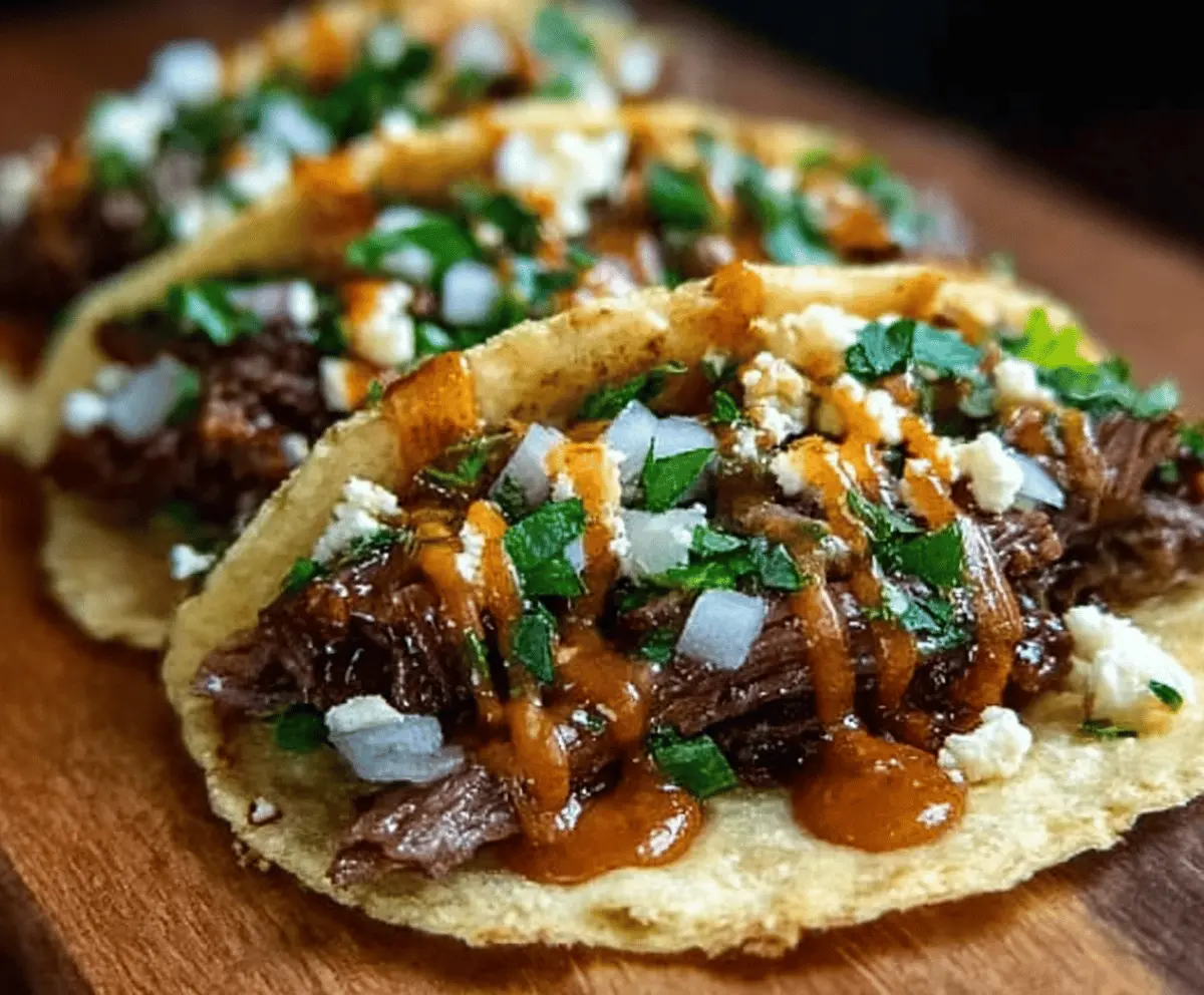 Garlic Butter Honey BBQ Beef Tacos Recipe
