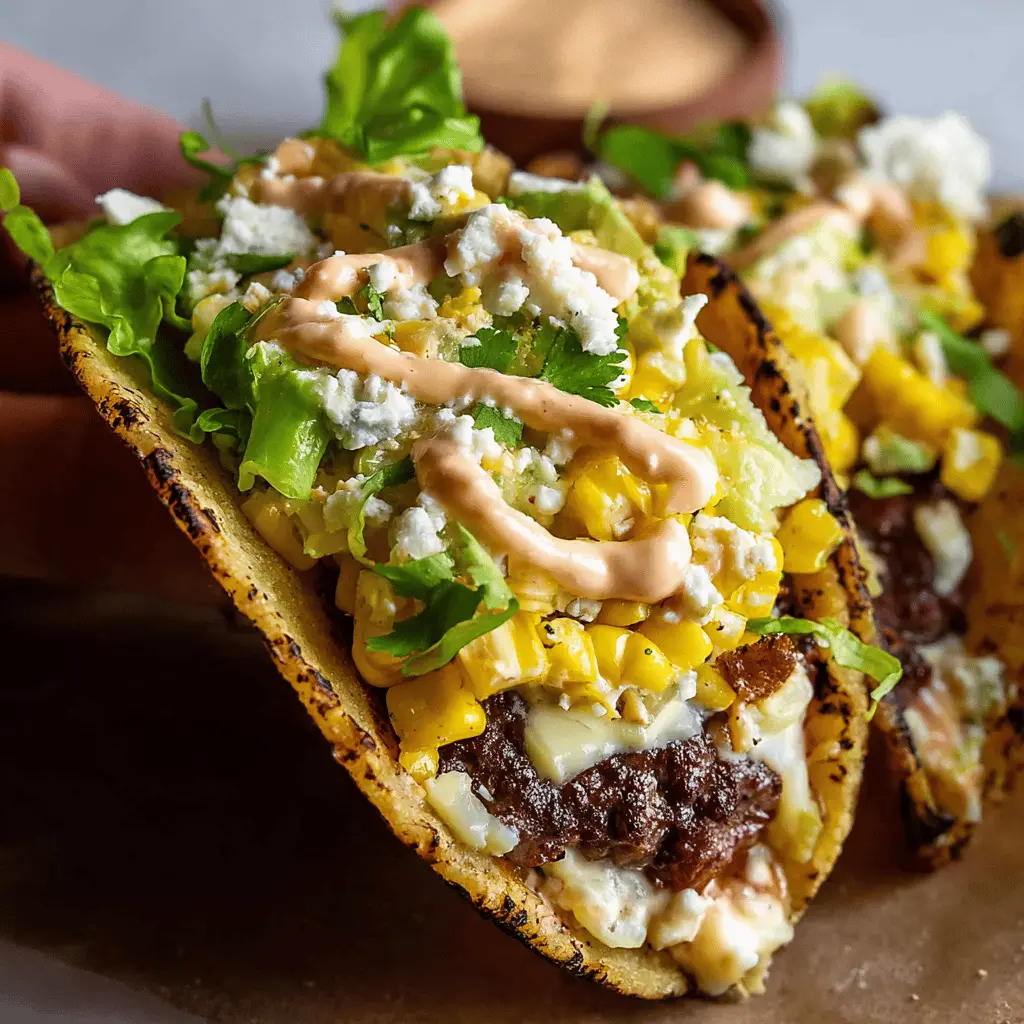 Easy Street Corn Smash Burger Tacos Recipe