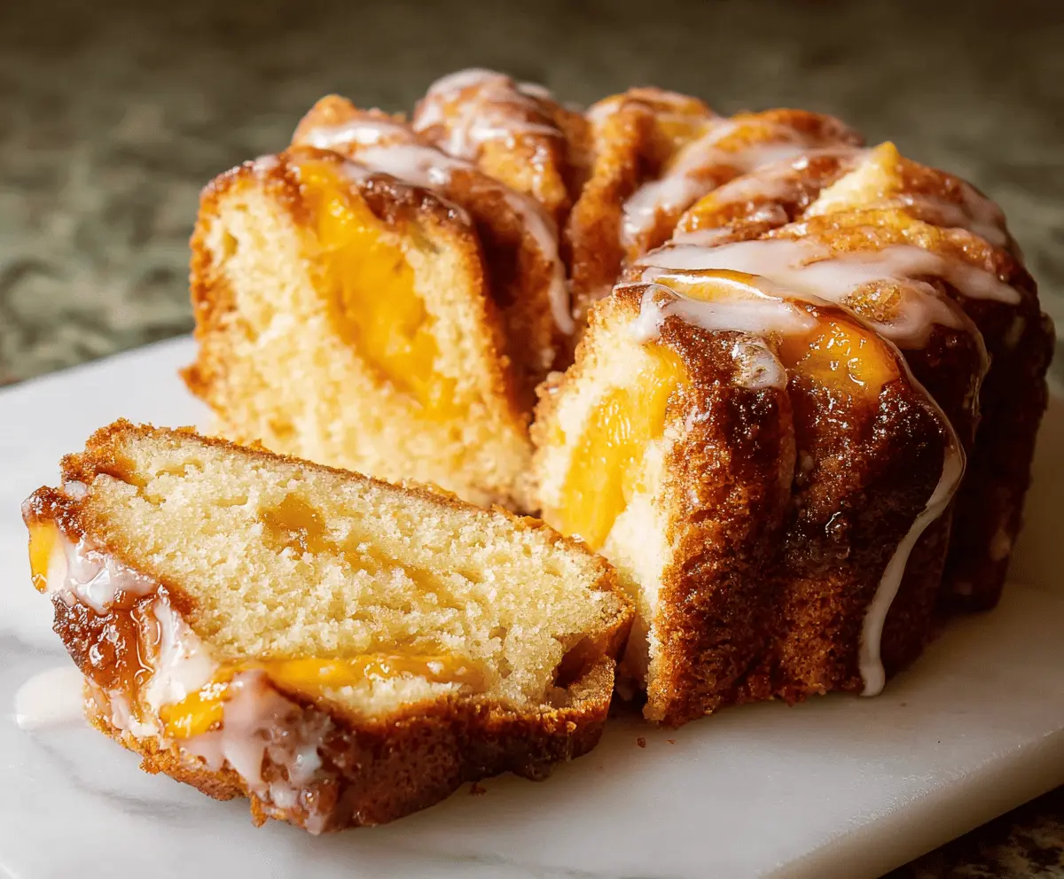 Easy Peach Cobbler Pound Cake Recipe
