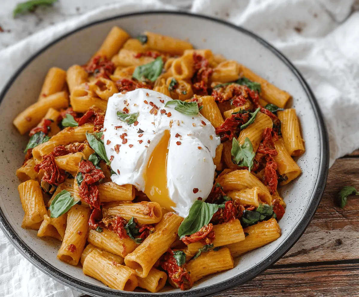 Creamy Lemon Basil Pasta with Sun-Dried Tomatoes and Burrata