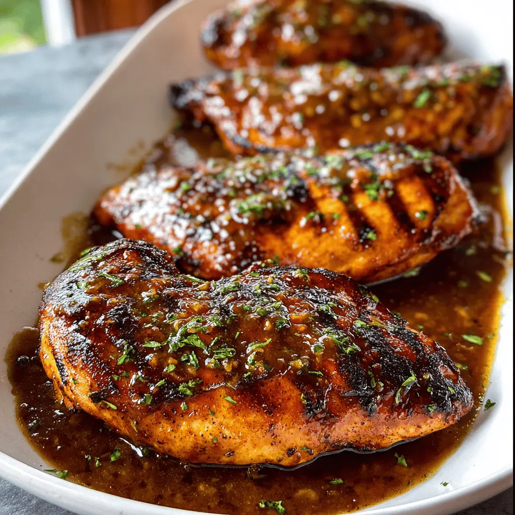Grilled Chicken with Sweet Garlic Brown Sugar Sauce