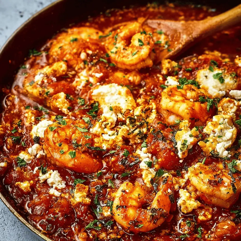 Easy Prawn Saganaki Recipe with Feta and Tomato