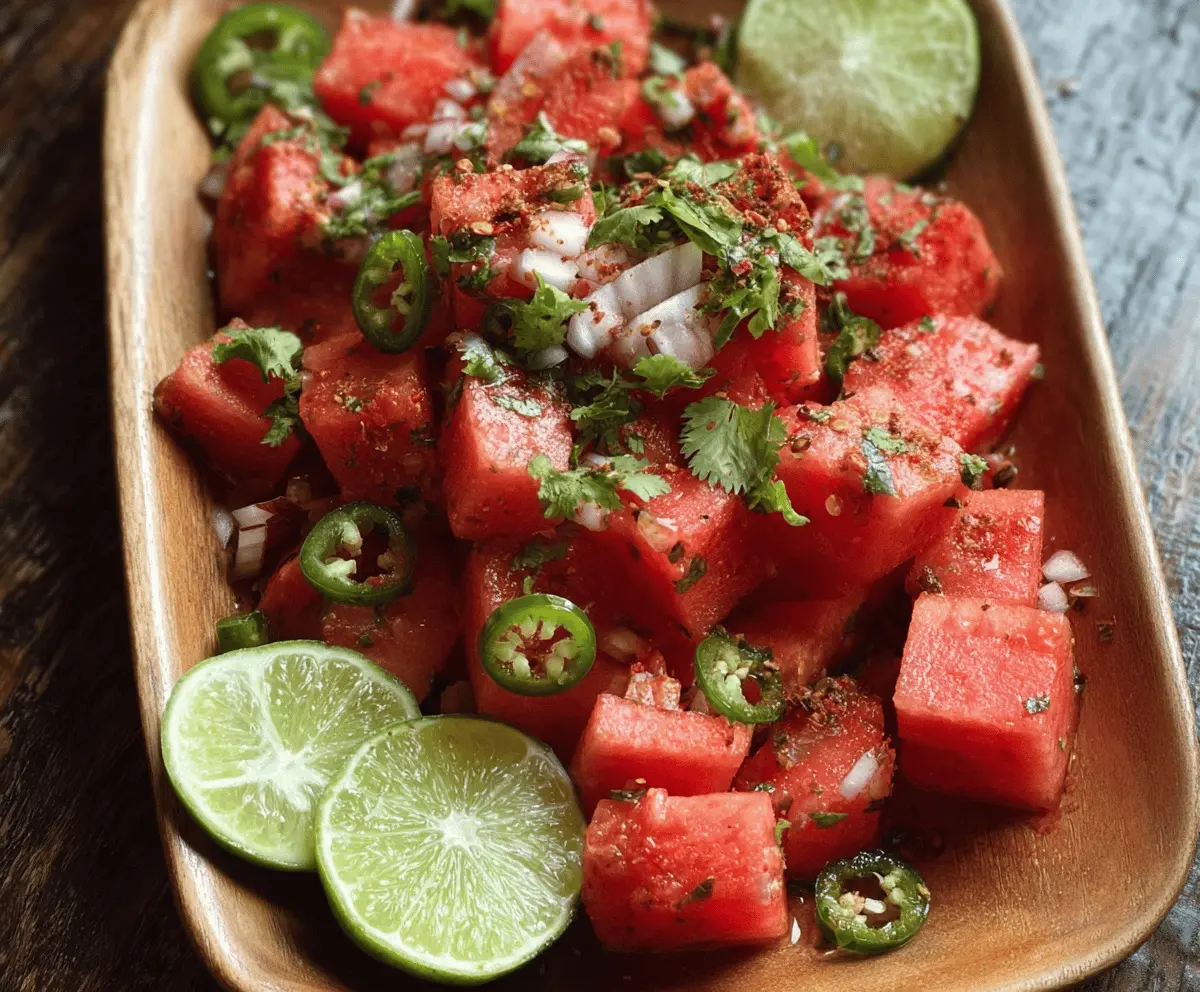Spicy Watermelon Salad with Cilantro and Lime Freshness