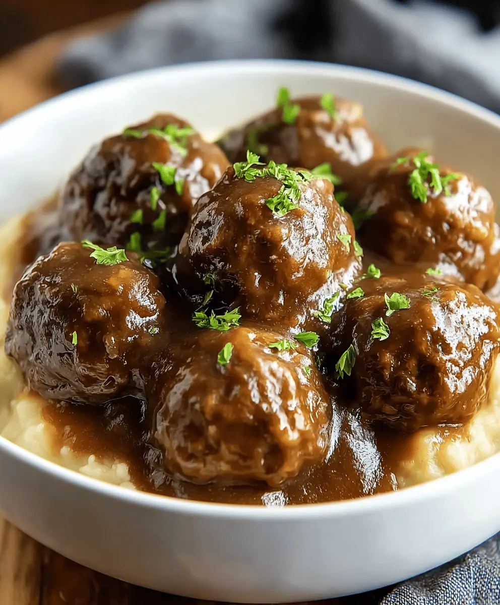 Easy Slow Cooker Salisbury Steak Meatballs Recipe