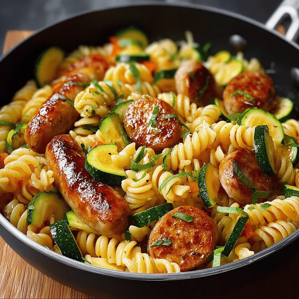 Easy Chicken Sausage Pasta with Zucchini