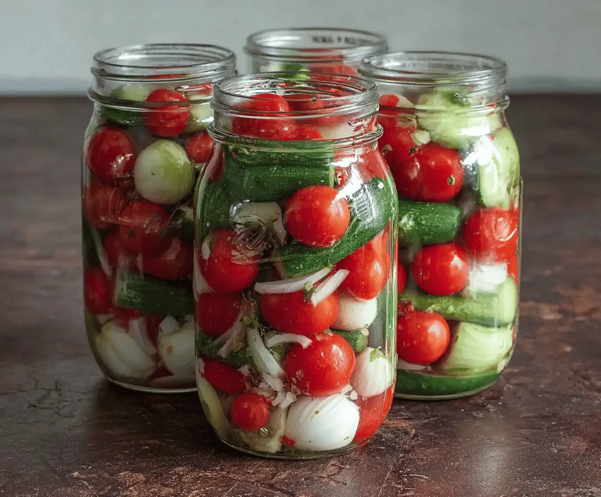 Easy Pickled Cherry Tomatoes, Onions & Cucumbers Recipe