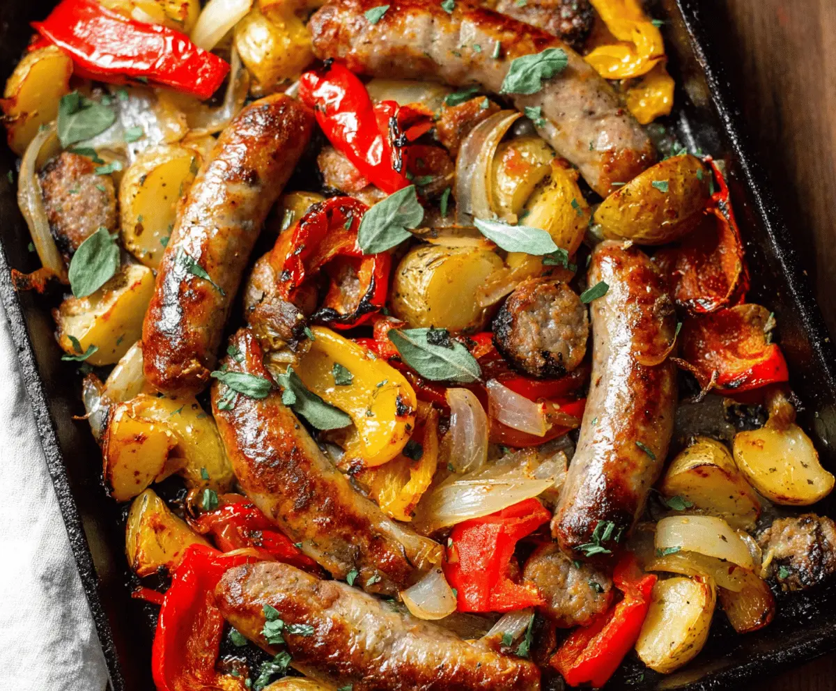 Easy One-Pan Roasted Sausage, Peppers & Potatoes