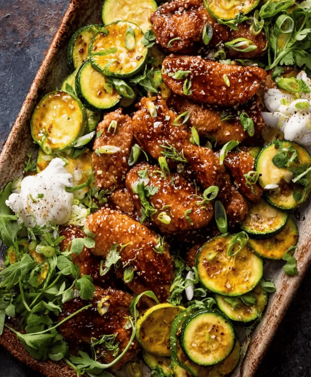 Easy Sheet Pan Hot Honey Garlic Chicken With Zucchini